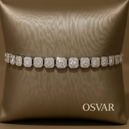 BRACELET CLUSTER TENNIS - MOISSANITE VVS1 - OR 18K - HOMME