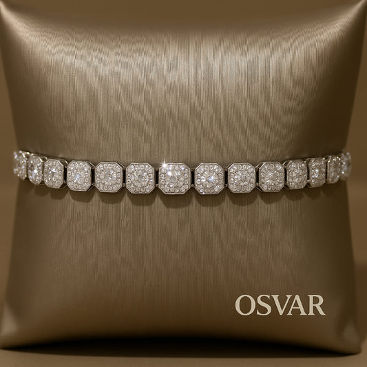 BRACELET CLUSTER TENNIS - MOISSANITE VVS1 - OR 18K - HOMME