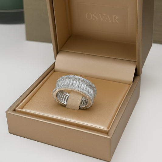 BAGUE PRONGUE BAGUETTE - MOISSANITE VVS1 - OR 18K - HOMME