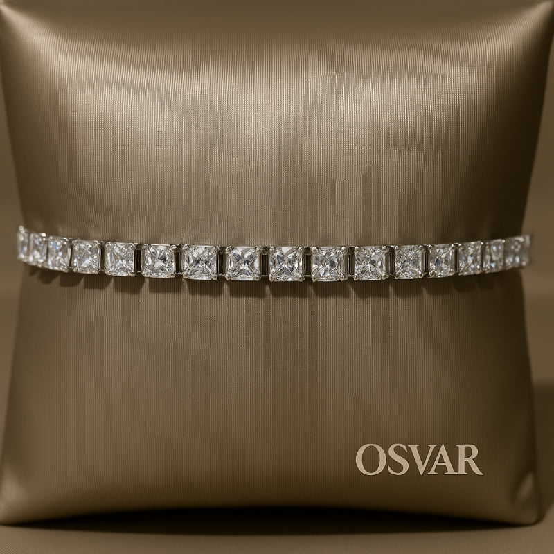 BRACELET SQUARE TENNIS - MOISSANITE VVS1 - OR 18K - HOMME