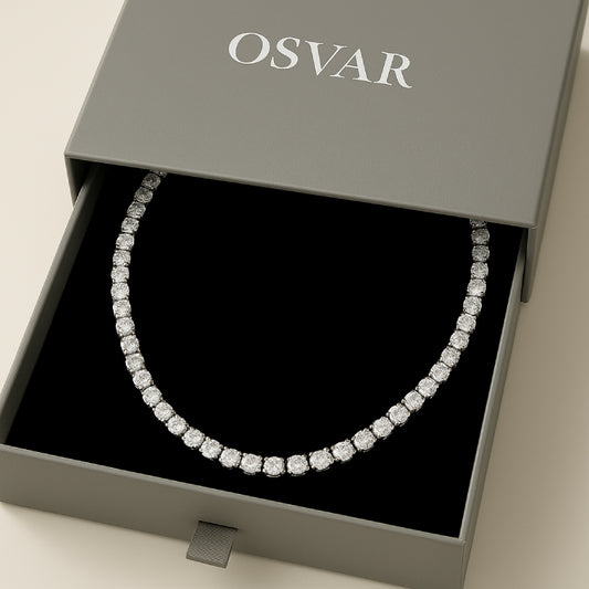 CHAINE TENNIS - MOISSANITE VVS1 - OR 18K - HOMME