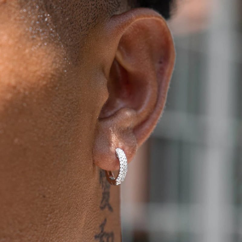 BOUCLE D'OREILLE HOOP - MOISSANITE VVS1 - OR 18K - HOMME