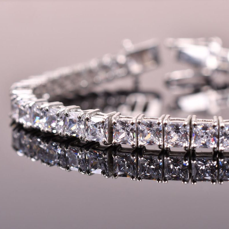BRACELET SQUARE TENNIS - MOISSANITE VVS1 - OR 18K - HOMME