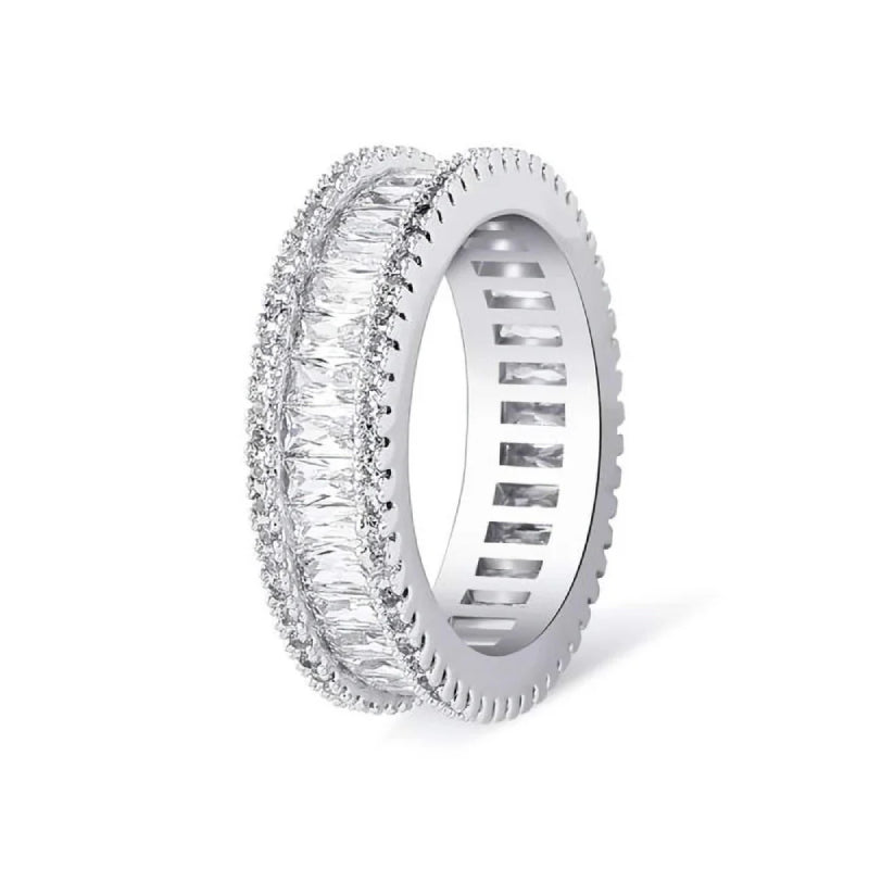 BAGUE PRONGUE BAGUETTE - MOISSANITE VVS1 - OR 18K - HOMME
