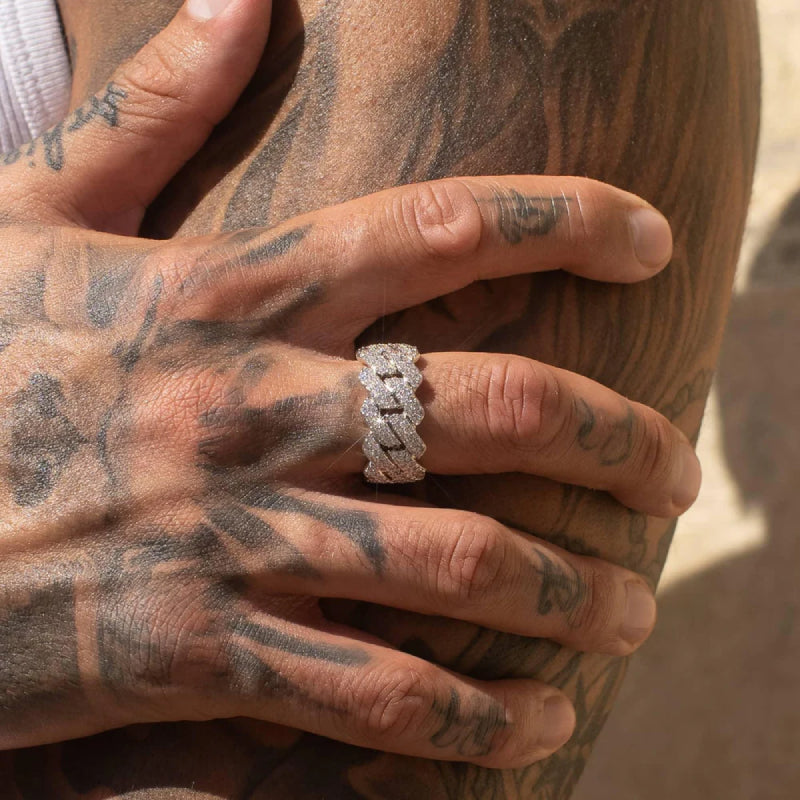BAGUE CUBAINE - MOISSANITE VVS1 - OR 18K - HOMME