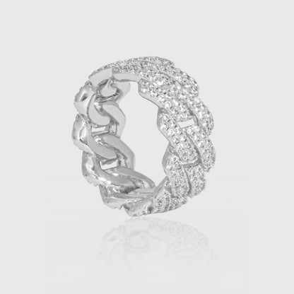 BAGUE CUBAINE - MOISSANITE VVS1 - OR 18K - HOMME