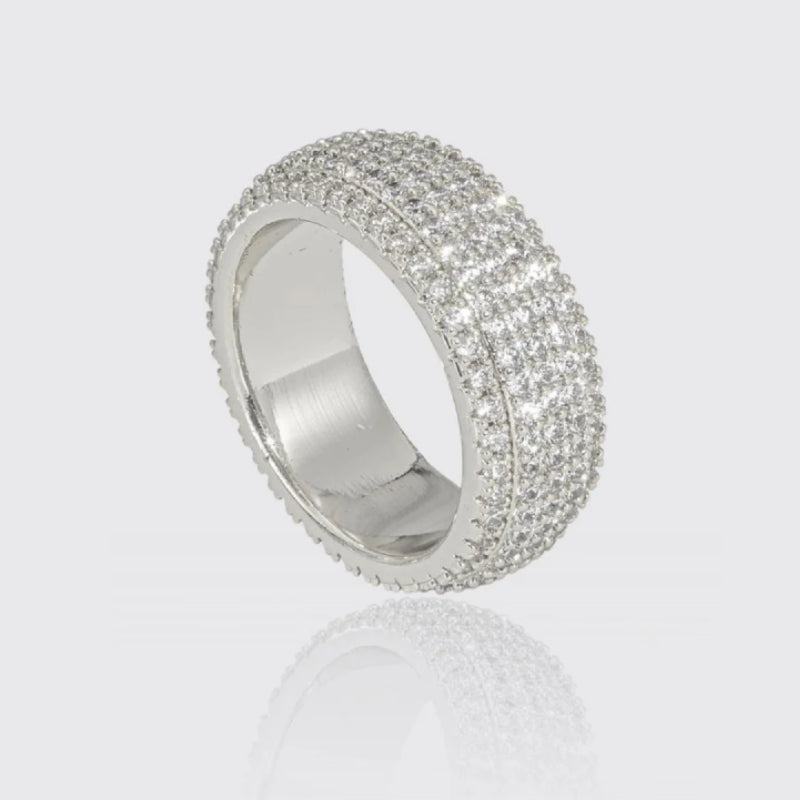 BAGUE 5 LIGNES - MOISSANITE VVS1 - OR 18K - HOMME