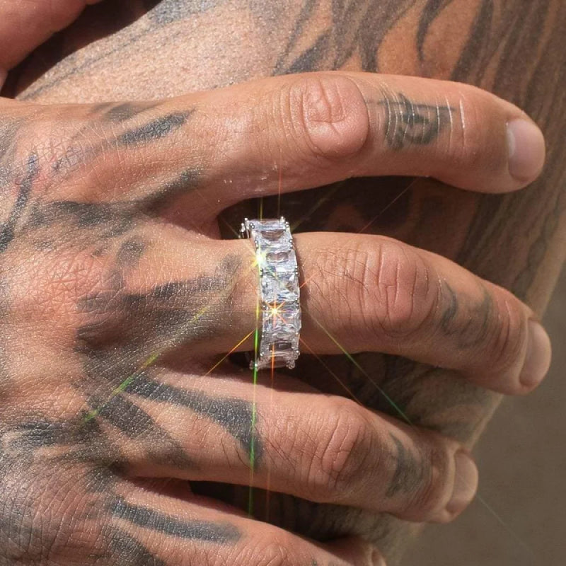 BAGUE BAGUETTE - MOISSANITE VVS1 - OR 18K - HOMME