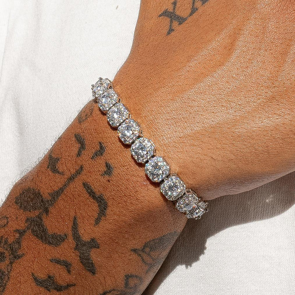 BRACELET CLUSTER TENNIS - MOISSANITE VVS1 - OR 18K - HOMME