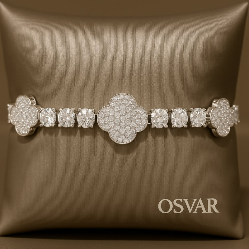 BRACELET FLOWER - MOISSANITE VVS1 - OR 18K - HOMME