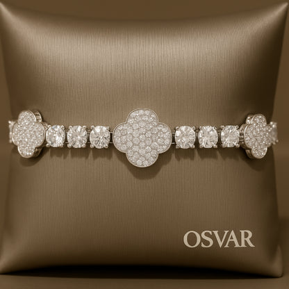 BRACELET FLOWER - MOISSANITE VVS1 - OR 18K - HOMME