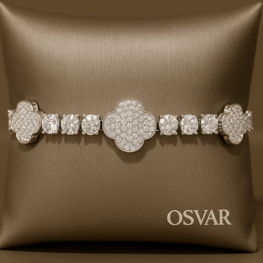 BRACELET FLOWER - MOISSANITE VVS1 - OR 18K - HOMME