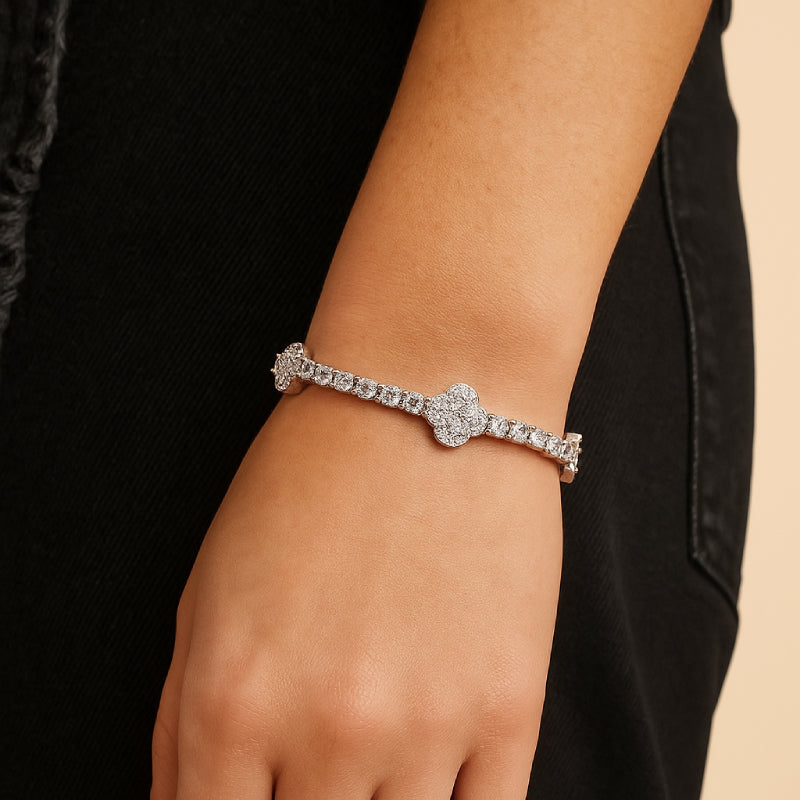 BRACELET FLOWER - MOISSANITE VVS1 - OR 18K - HOMME