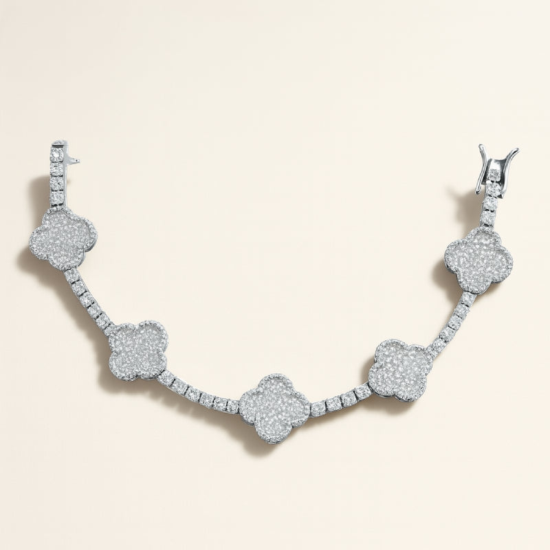 BRACELET FLOWER - MOISSANITE VVS1 - OR 18K - HOMME