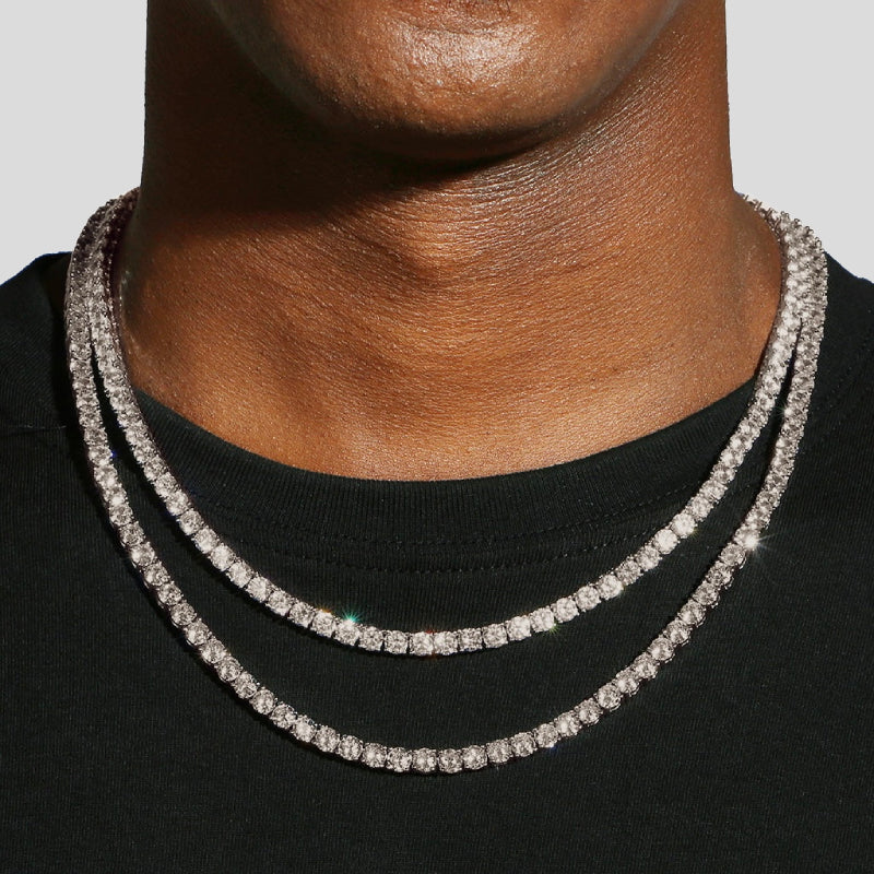 CHAINE TENNIS - MOISSANITE VVS1 - OR 18K - HOMME