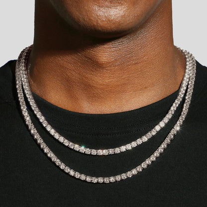 CHAINE TENNIS - MOISSANITE VVS1 - OR 18K - HOMME