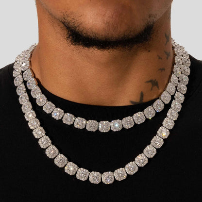 CHAINE CLUSTER - MOISSANITE VVS1 - OR 18K - HOMME
