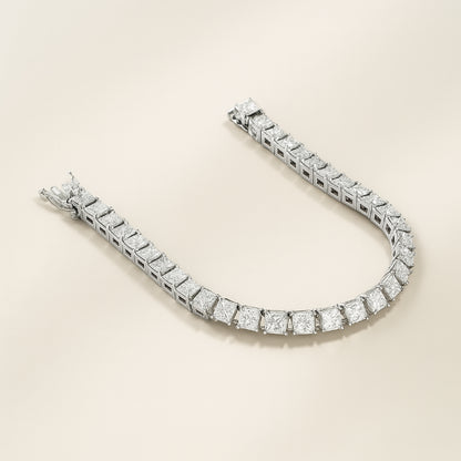 BRACELET SQUARE TENNIS - MOISSANITE VVS1 - OR 18K - HOMME